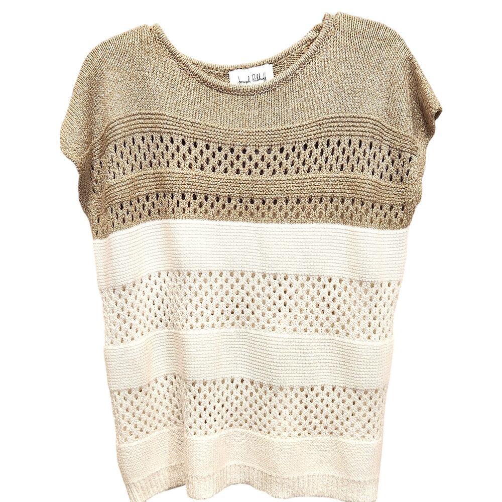 Joseph Ribkoff Color Block‎ Metallic Sweater Knit Pullover, Women's Small - Picture 2 of 3